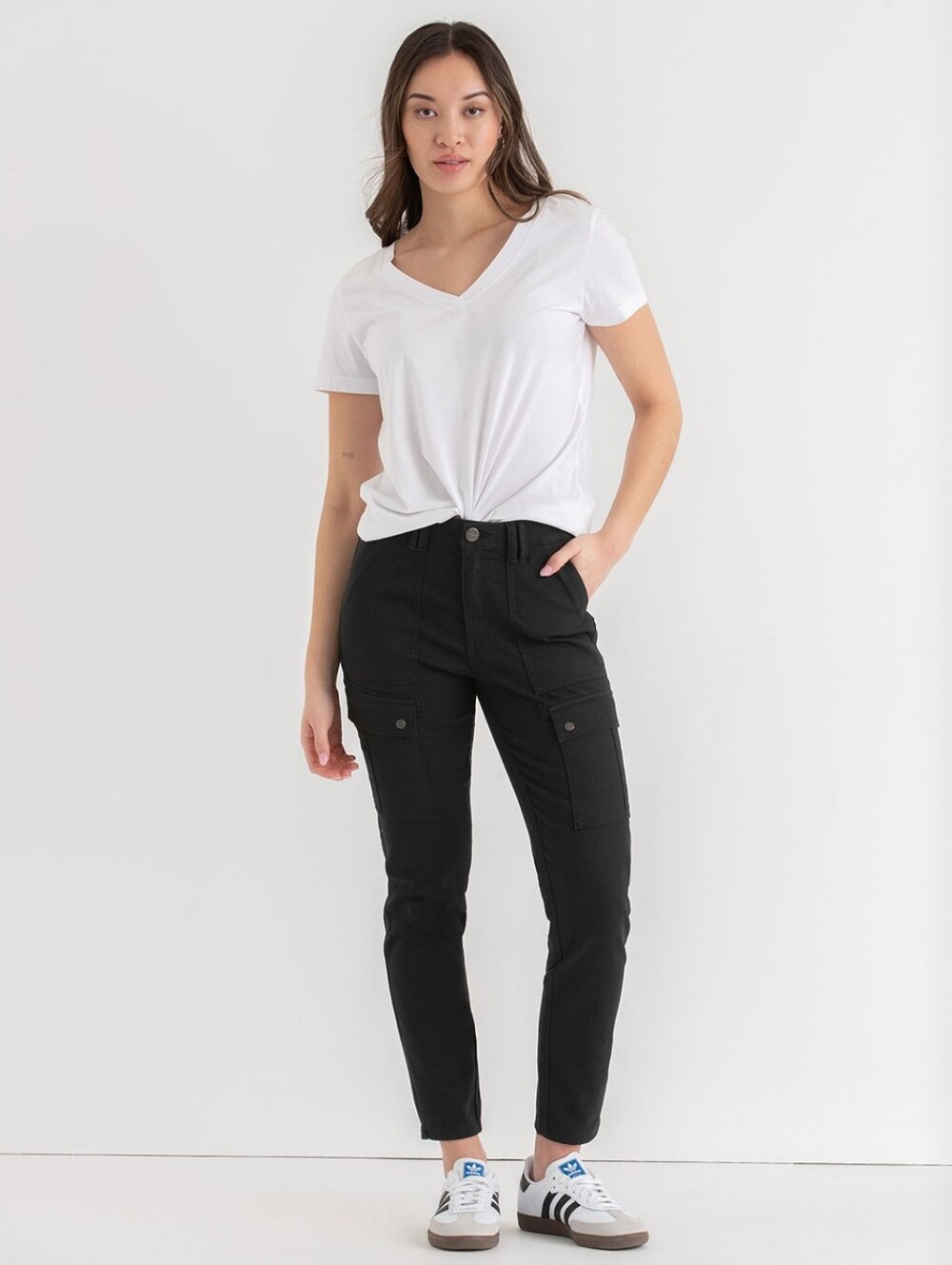 Ricki's Black Comfort Stretch Skinny Utility Ankle Pants Size 2 / 28 Inseam